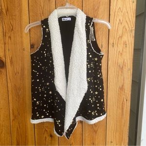 Epic Threads Girls Starry Sherpa Open Front Cardigan Vest NWT